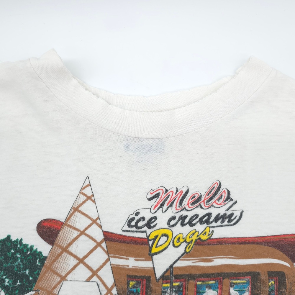 Vintage Hanes Mels Ice Cream T-Shirt Single Stitch Chevy Diner Graphic Large - Picture 6 of 10